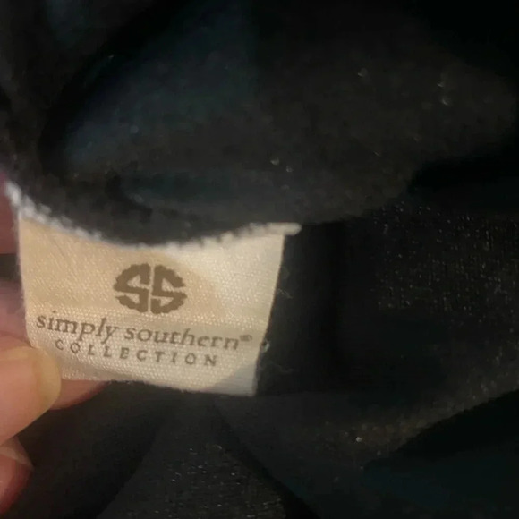 Simply Southern Womens Simply Fuzzy Quarter Zip Pullover Black Size Medium - Picture 6 of 8